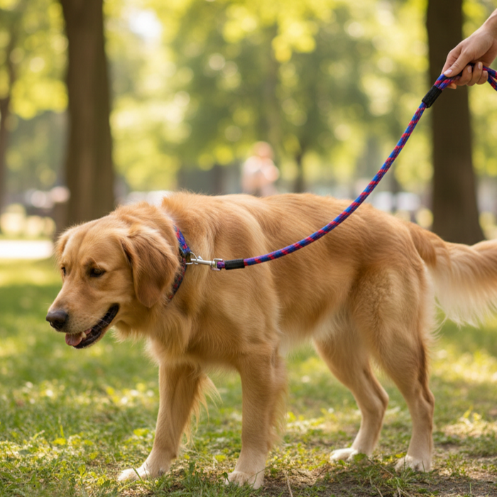 BearHugs Essential Reflective Rope Dog Leash - Royal Blue