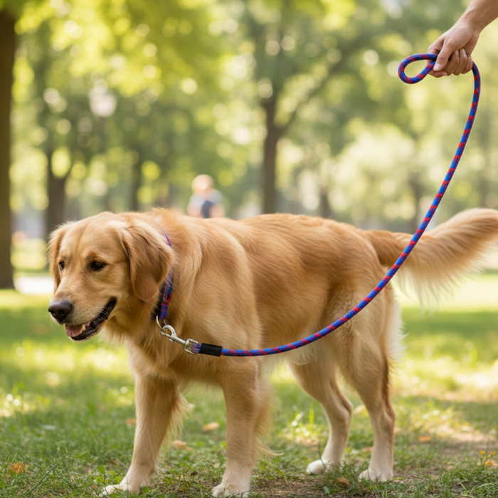 BearHugs Essential Reflective Rope Dog Leash - Royal Blue