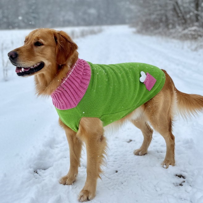 BearHugs Bone in Pocket Print Pet Sweater for Dogs