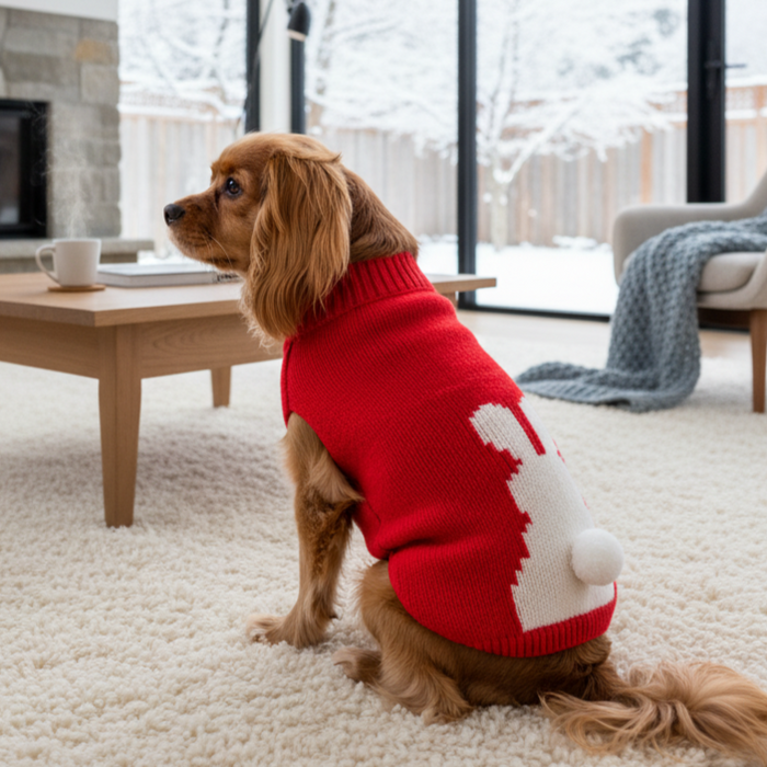 BearHugs Bunny Tail Pet Sweater for Dogs