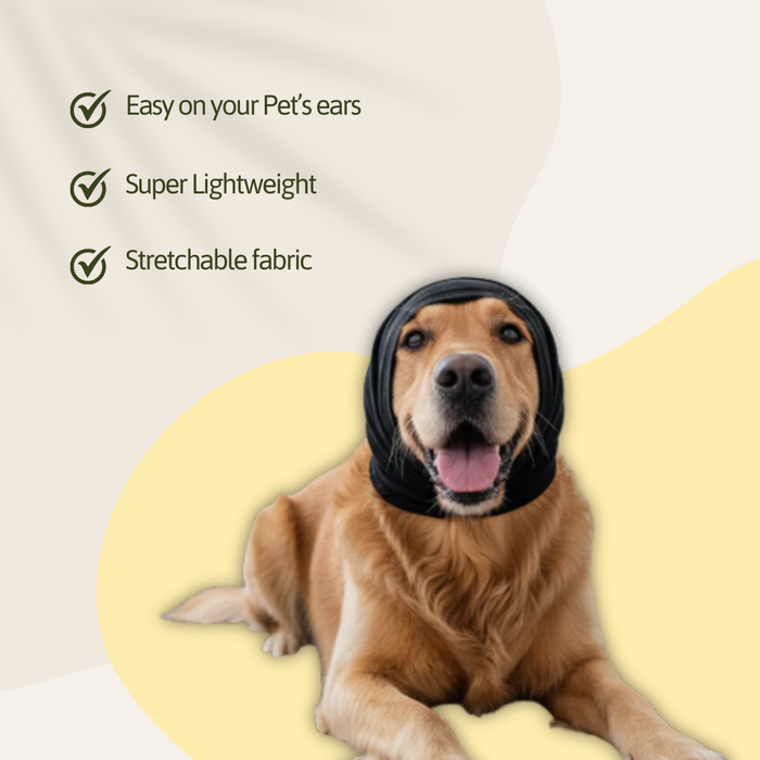 BearHugs Anti-anxiety Black Ear Muffs for Dog