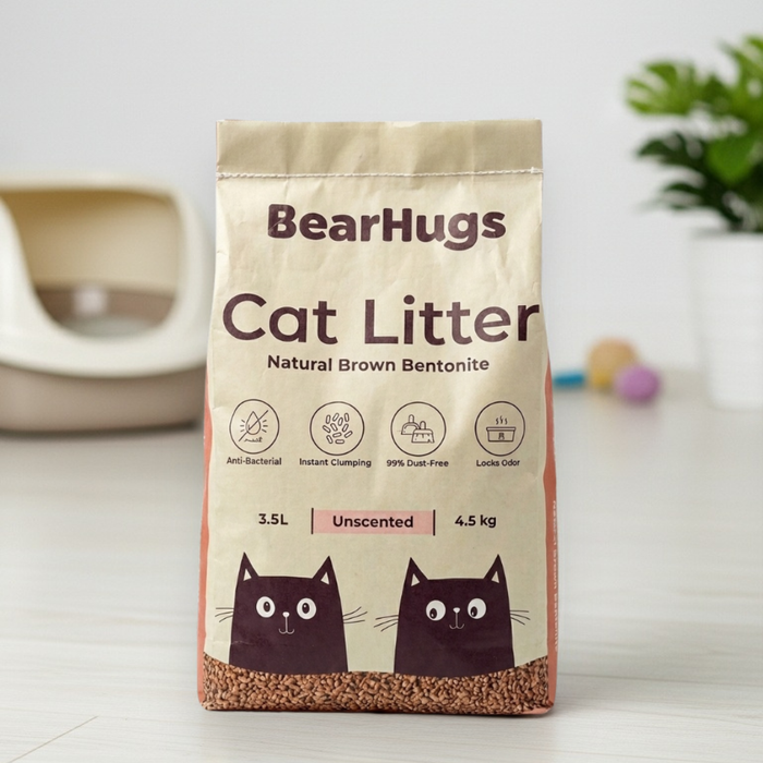 BearHugs Unscented Natural Brown Bentonite Cat Litter