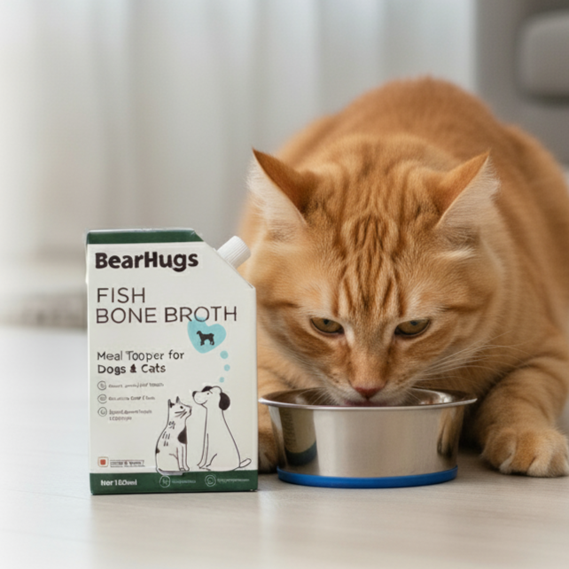 Bearhugs Fish Bone Broth Meal Topper for Dogs and Cats 100 ML