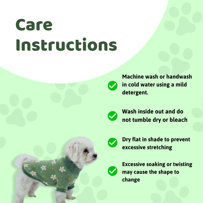 BearHugs Daisy Floral Print Pet Sweater for Dogs