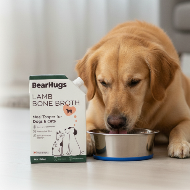 Bearhugs Lamb Bone Broth Meal Topper for Dogs and Cats 100 ML