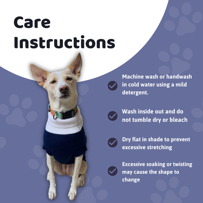 BearHugs Cable Knit Dog Sweater - Navy Blue