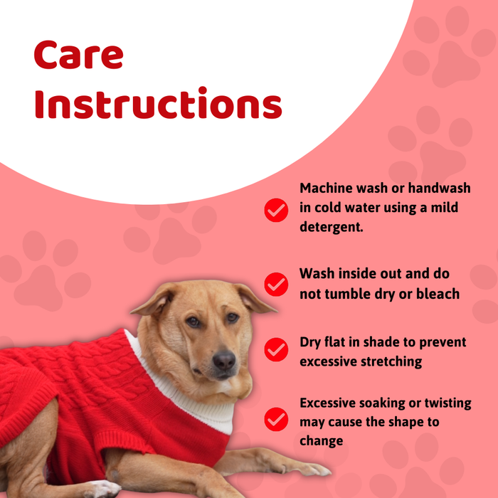 BearHugs Cable Knit Dog Sweater - Red