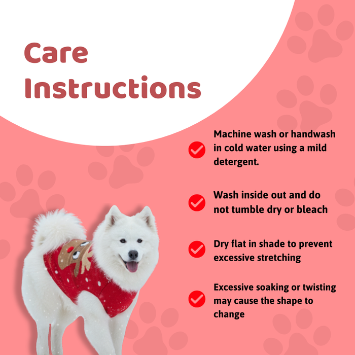 BearHugs Reindeer Print Pet Sweater for Dogs