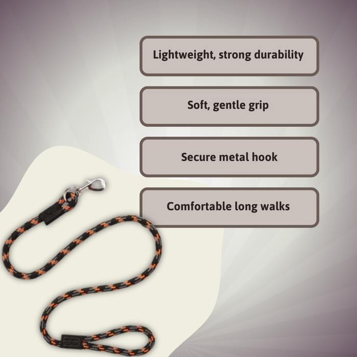 BearHugs Essential Reflective Rope Dog Leash - Shades of Black