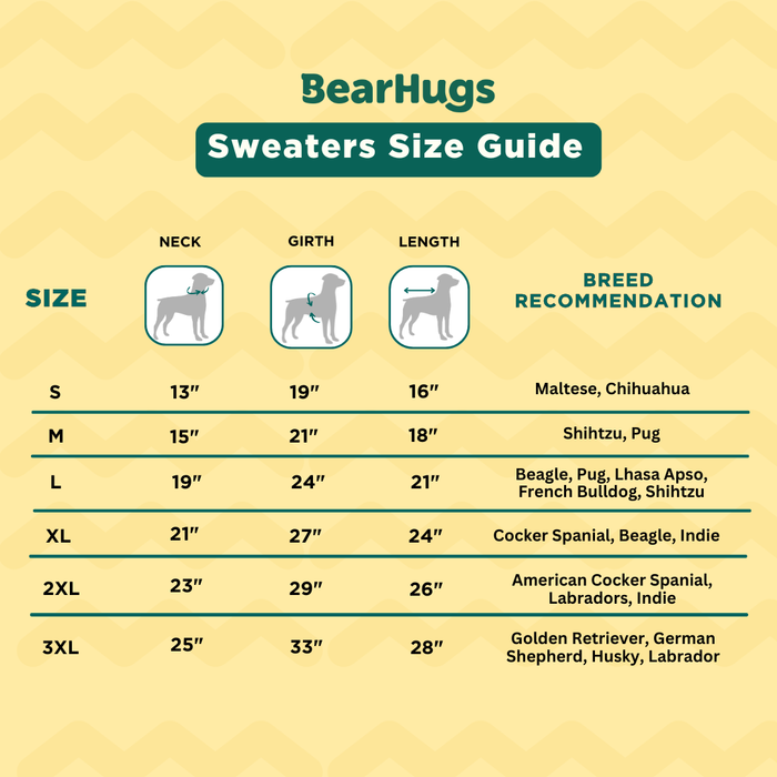 BearHugs Cable Knit Dog Sweater - Yellow