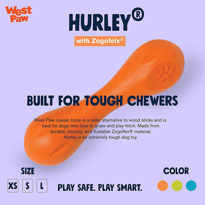 Westpaw Zogoflex Hurley Bone Dog Chew Toy - Orange