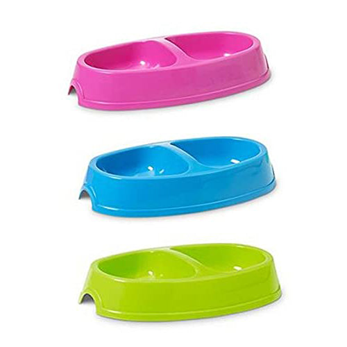 Savic Picnic Twin Bowl Cat-Assorted Colours