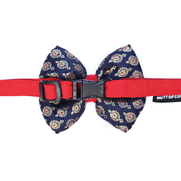Mutt of Course Diwali Festive Bow Tie - Blue & Red