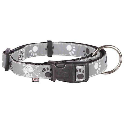 Trixie Silver Reflect Collar 22-35CM/15MM - Black/Silver Grey