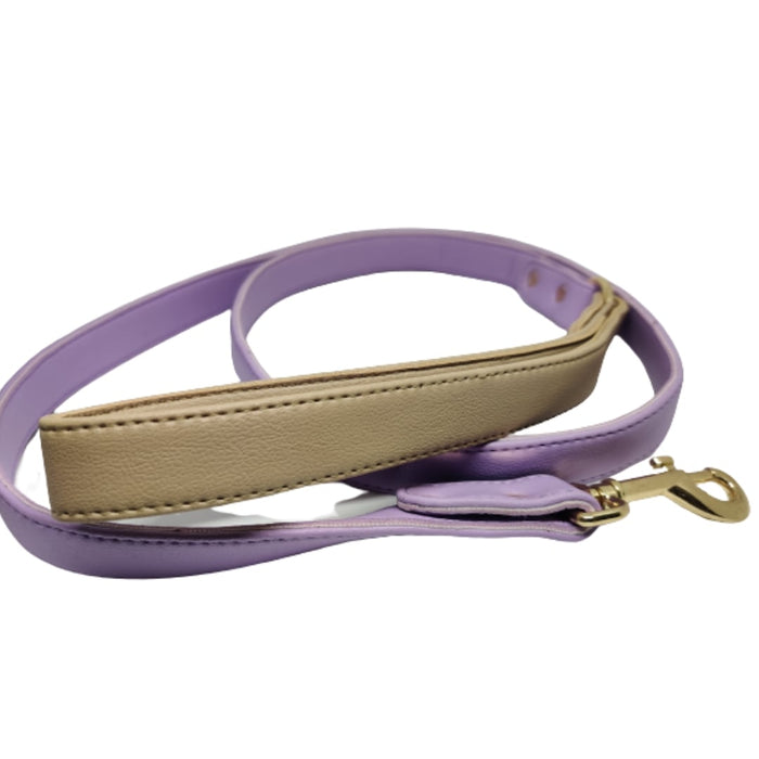 BearHugs Vegan Leather Dual Tone Leash - Purple Beige