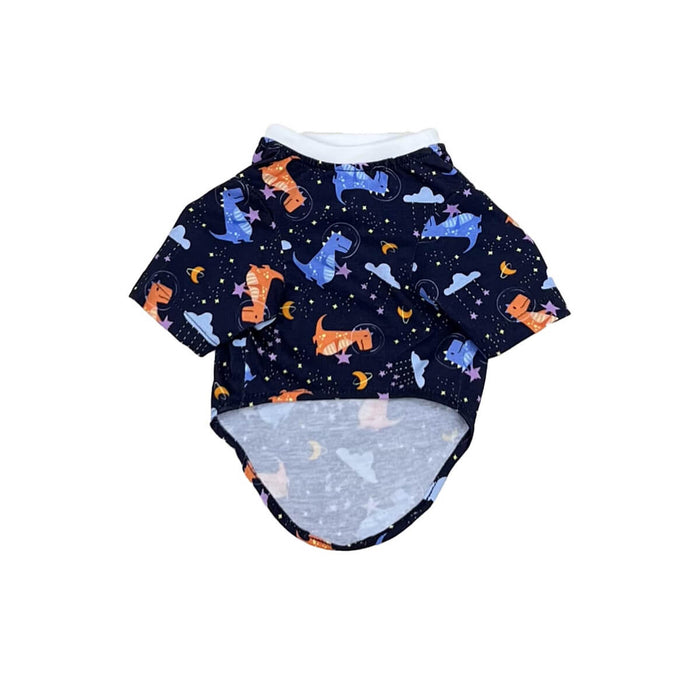 The Papaw Cartel Space Dino Dog T-shirt - Blue