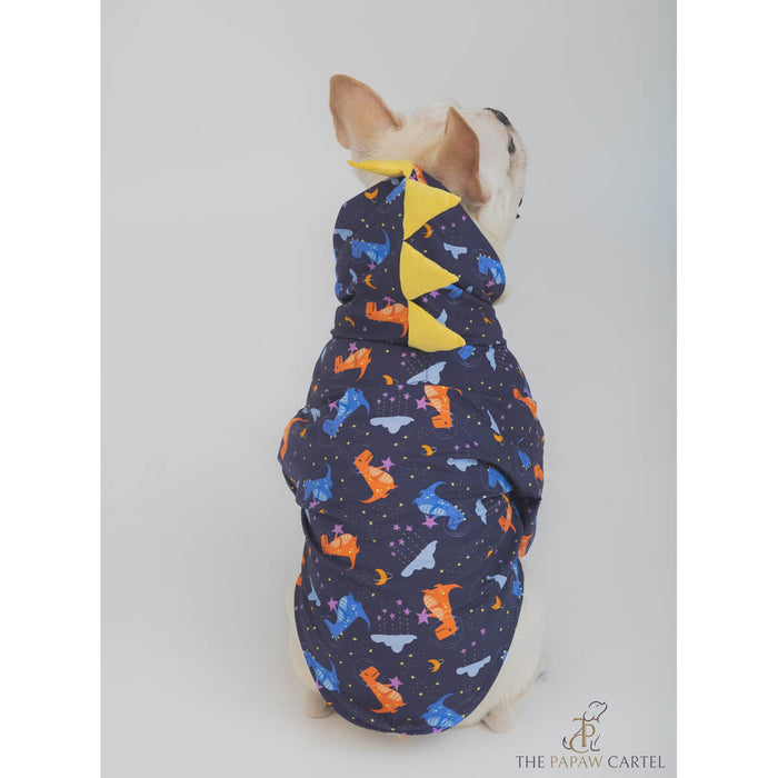 The Papaw Cartel Space Dino with Spike Hoodie Dog Shirt - Blue