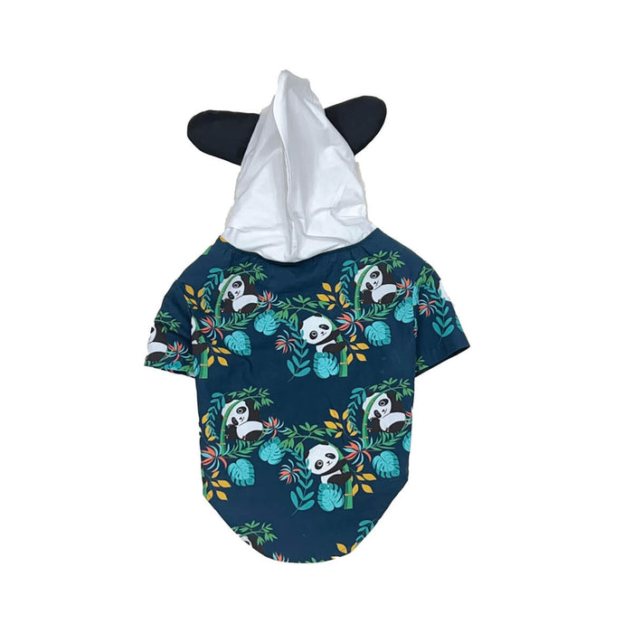 The Papaw Cartel Panda Hoodie with Ears Dog Shirt - Dark Green