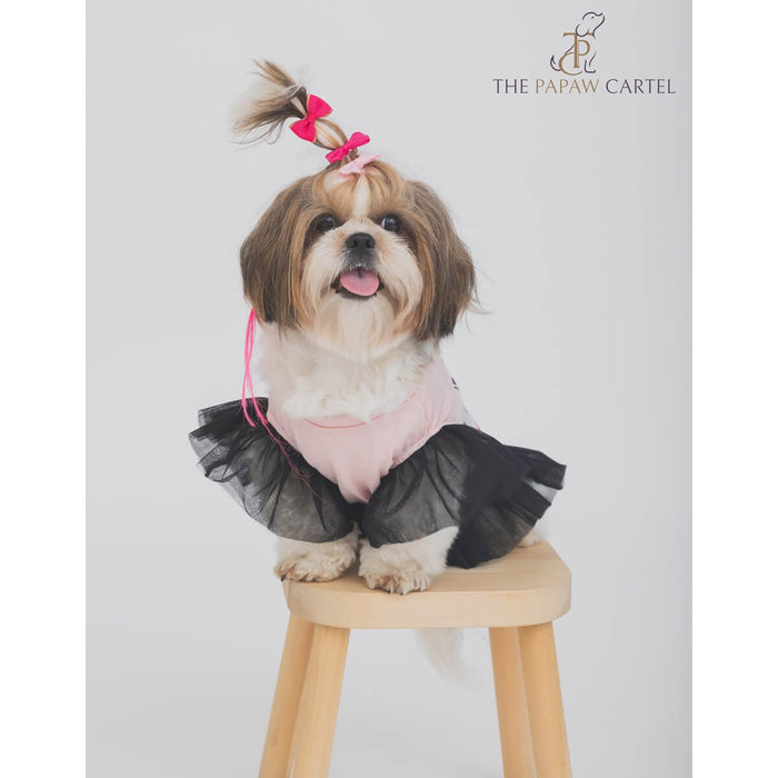 The Papaw Cartel Spolied Brat Frilled Dog T-shirt Dress - Pink