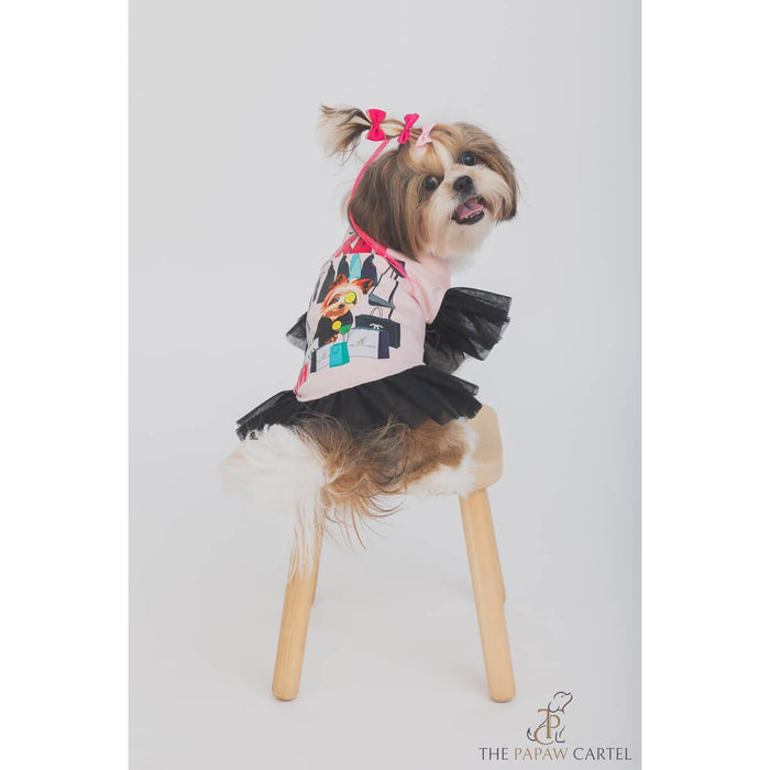 The Papaw Cartel Spolied Brat Frilled Dog T-shirt Dress - Pink