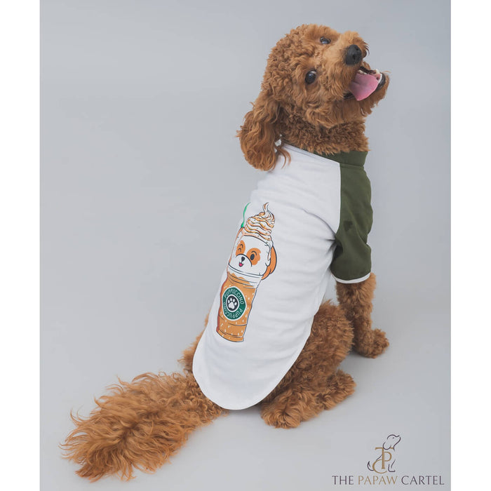 The Papaw Cartel White & Green Puppacino Dog T-shirt