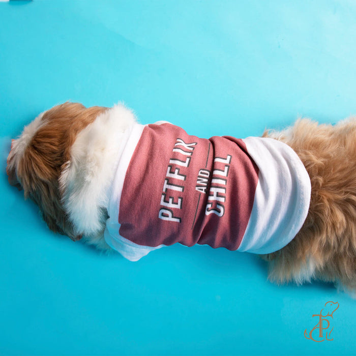 The Papaw Cartel Petflix And Chill White Dog T-shirt
