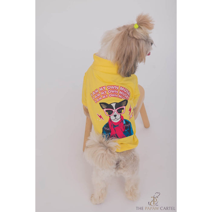 The Papaw Cartel I AM My Own Muse Turtle Neck Dog T-shirt - Yellow