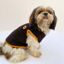 Pawgy Pets Cute Fleece Vest Chocolate Brown & Mustard for Dog