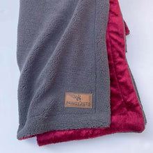 Pawgy Pets Furry Reversible Blanket For Pets - Maroon & Grey