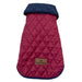 Pawgy Pets Reversible Quilted Jacket for Dog - Maroon & Navy Blue