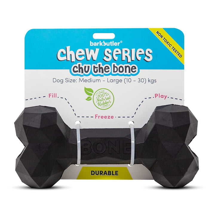 Barkbutler Chu The Bone Dog Chew Toy - Black