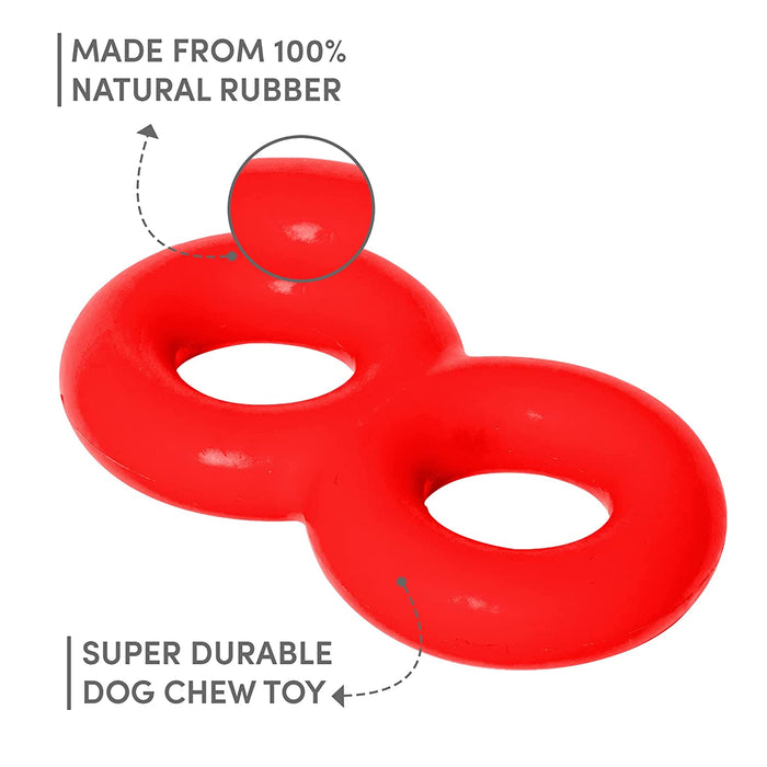 Barkbutler Crazy Eight Dog Chew Toy - Red
