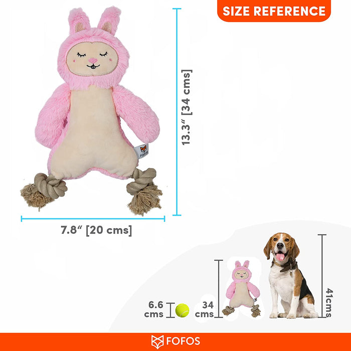 Barkbutler FOFOS Ropeleg Plush Rabbit Dog Toy